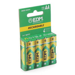 Edm Pila Recargable Eco-Series HR6 AA 2600 mAh 1.2V Ø14.5 x 50.5 mm 4 Unidades