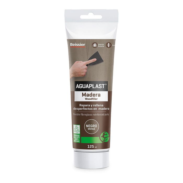 Aguaplast Masilla para Madera Negro Wenge 125 ml Reparar Grietas y Agujeros