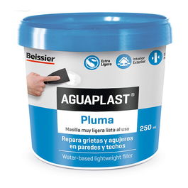 Aguaplast Masilla Pluma Muy Ligera 250 ml para Reparar Grietas Agujeros Molduras Poliestireno Interior Exterior