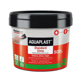 Aguaplast Standard Cima - Masilla lista al uso 500 g para enlucir, alisar y tapar fisuras en paredes y techos, acabado fino para pintar, interior/exterior