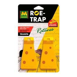 Massó Trampa para Ratones Roe-Trap Higiénica y Efectiva con Dientes de Sierra, 2 Unidades