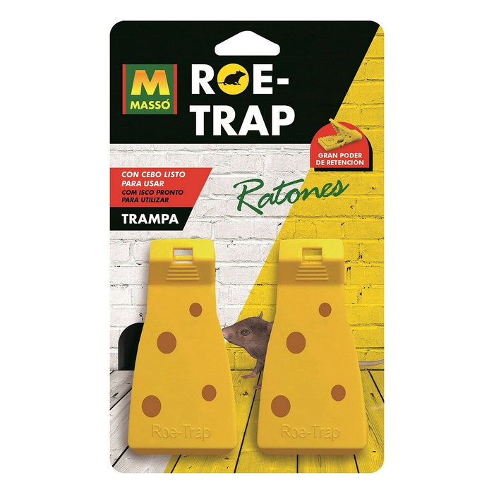 Massó Trampa para ratones con cebo Roe-Trap, 2 uds, Amarillo Massó Trampa para ratones con cebo Roe-Trap, 2 uds, Amarillo