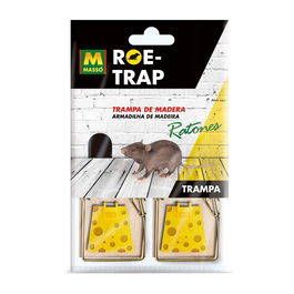 Massó Trampa para ratones roe-trap de madera, 2 unidades
