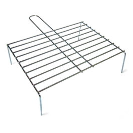 Gourmet Kitchen Parrilla simple con pie de 40 x 27 cm en Cromo