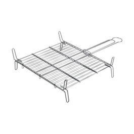 Gourmet Kitchen Parrilla doble con acabado zincado 25 x 25 cm
