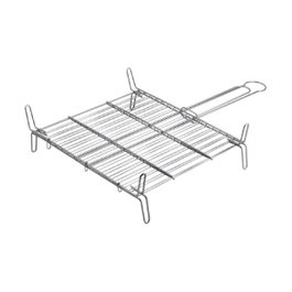 Gourmet Kitchen Parrilla doble con acabado zincado 45 x 45 cm