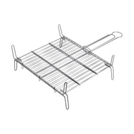 Gourmet Kitchen Parrilla doble con acabado zincado 50 x 50 cm