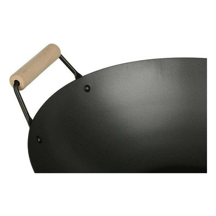 5Five Wok de acero de 35 cm con mango de madera y asa 5Five Wok de acero de 35 cm con mango de madera y asa