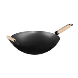 5Five Wok de acero con mango y asa de madera ø35 cm para todo tipo de fuego excepto inducción