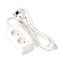 Edm Base múltiple 2 tomas Schuko, 1,5m cable, Blanca