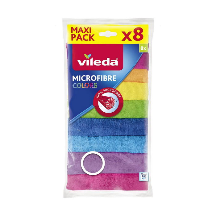 Vileda Bayeta de Microfibra Colors, 8 unidades