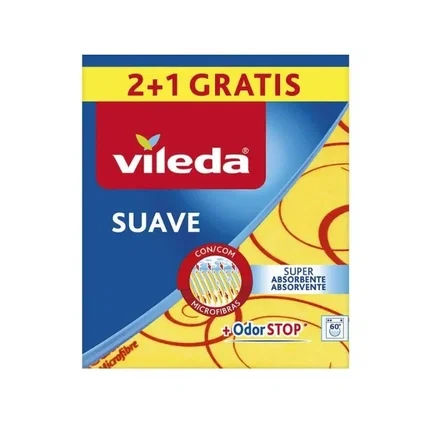 Vileda Bayeta Suave Amarilla 30% Microfibra 35 x 40 cm (2+1) Vileda Bayeta Suave Amarilla 30% Microfibra 35 x 40 cm (2+1)