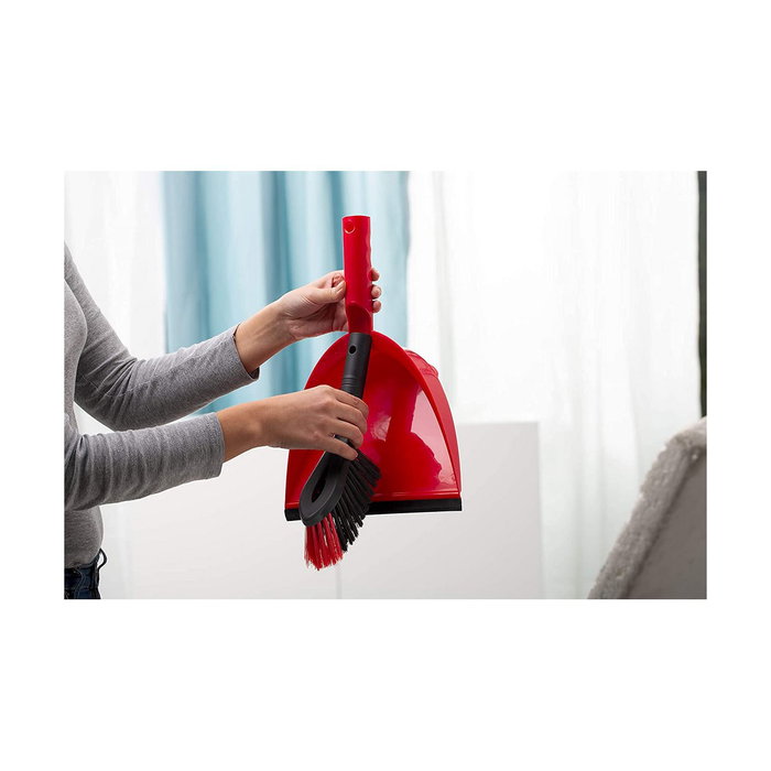Vileda Cepillo panadero + pala recogedor de plástico rojo