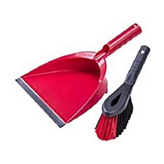 Vileda Cepillo panadero + pala recogedor de plástico rojo
