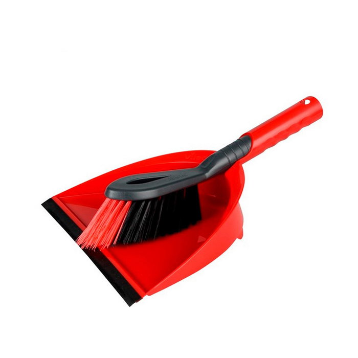 Vileda Cepillo panadero + pala recogedor de plástico rojo