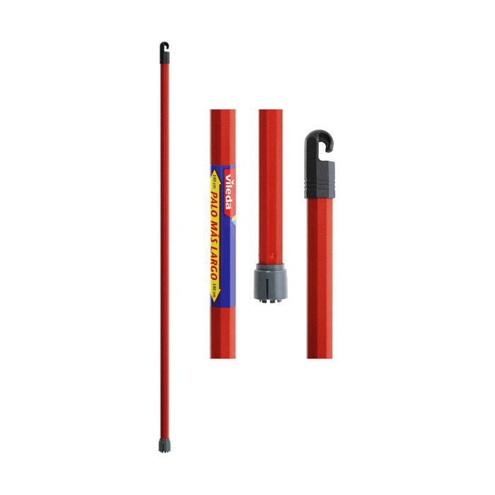 Vileda Palo para fregona con enganche monoclick rojo 140 cm