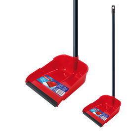 Vileda Recogedor con palo con labio de goma antiadherente Plástico Rojo para uso doméstico