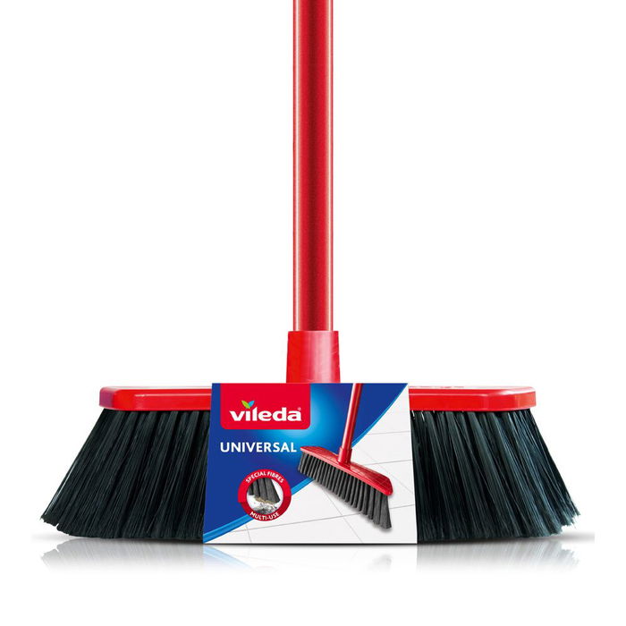 Vileda Cepillo Escoba Universal Doméstica Completo con Palo Plástico Rojo Vileda Cepillo Escoba Universal Doméstica Completo con Palo Plástico Rojo