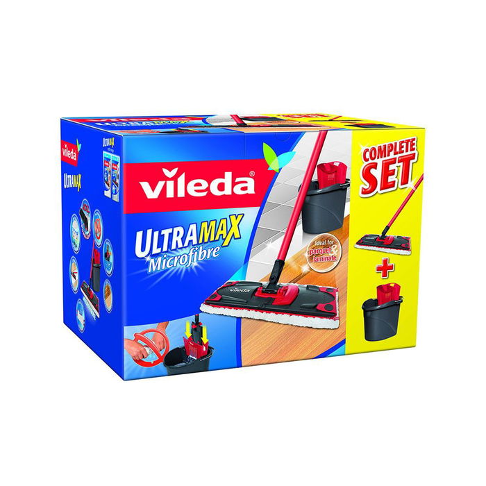 Vileda Ultramax Set Mopa Microfibras 2 en 1 para Suelos 36 x 13,6 cm