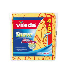 Vileda Bayeta Suave 6 Unidades 30% Microfibra Amarilla para Limpieza Diaria Multiusos 35 x 40 cm