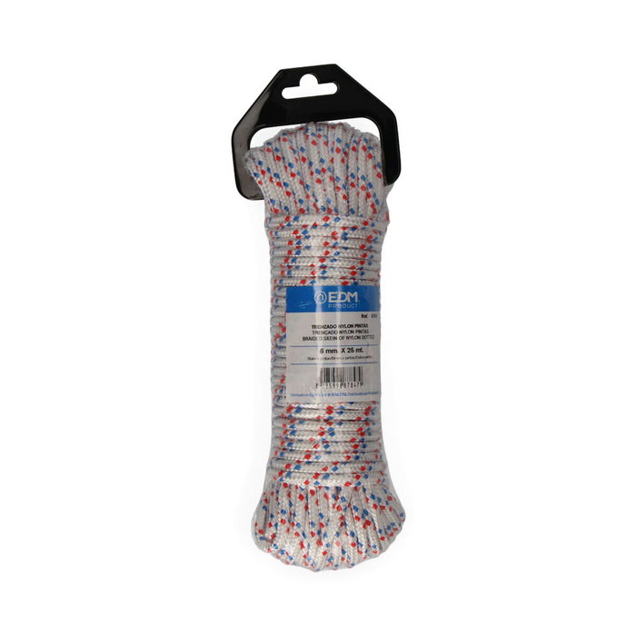 Edm Cuerda trenzada de nylon tricolor 6 mm x 25 m Edm Cuerda trenzada de nylon tricolor 6 mm x 25 m