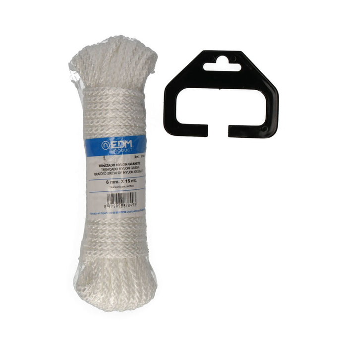 Edm Cuerda trenzada nylon blanco granate 6 mm x 15 m Edm Cuerda trenzada nylon blanco granate 6 mm x 15 m