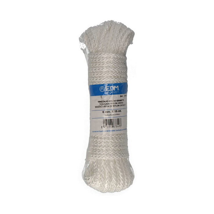 Edm Cuerda trenzada nylon blanco granate 6 mm x 15 m Edm Cuerda trenzada nylon blanco granate 6 mm x 15 m
