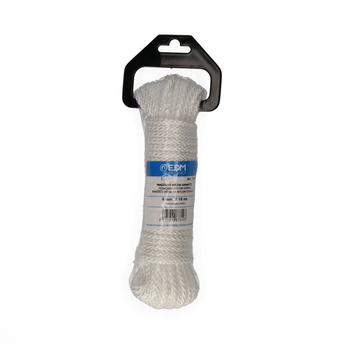 Edm Cuerda trenzada nylon blanco granate 6 mm x 15 m Edm Cuerda trenzada nylon blanco granate 6 mm x 15 m