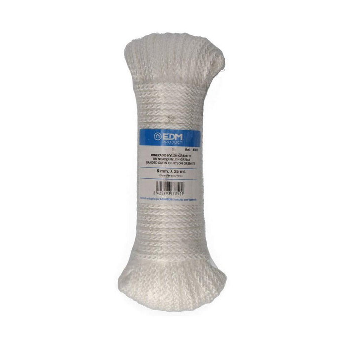 Edm Cuerda trenzada nylon blanco granate 6 mm x 25 m