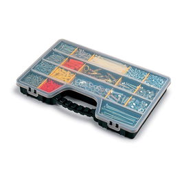 Terry Organizador de compartimento con tapa hasta 20 divisiones, 51 x 33 x 6 cm, Negro, Polipropileno