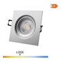 Edm Downlight LED Empotrable Cuadrado 5W 4000K Luz Día Cromado 9x9 cm