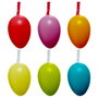 Decoris Conjunto 6 Huevos de Plástico Ø4x6cm para Pintar Colores Surtidos