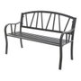 Banco de hierro para exterior, tipo silla de jardín, 123 x 53 x 86 cm, color antracita, peso máximo 220 kg