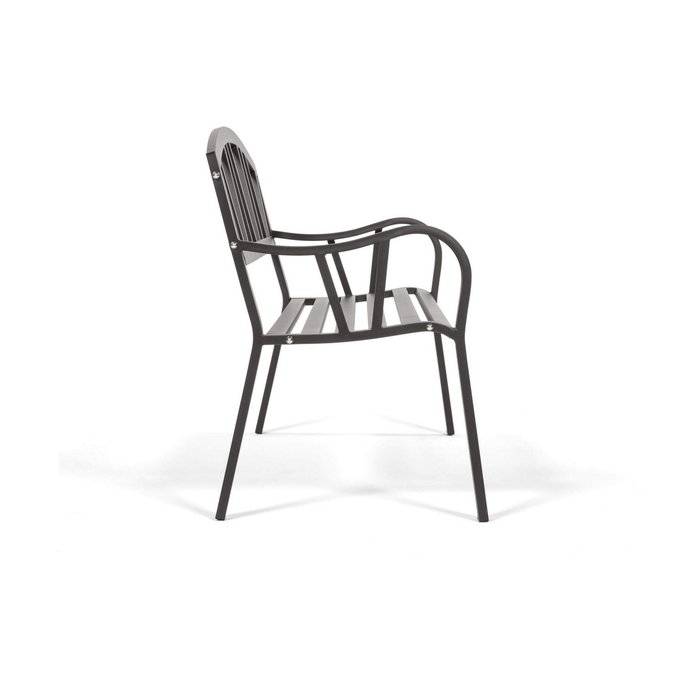 Banco de hierro para exterior antracita, 123 x 53 x 86 cm