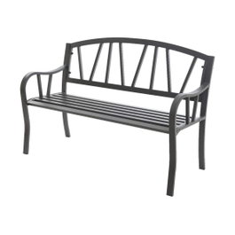 Banco de hierro para exterior antracita, 123 x 53 x 86 cm