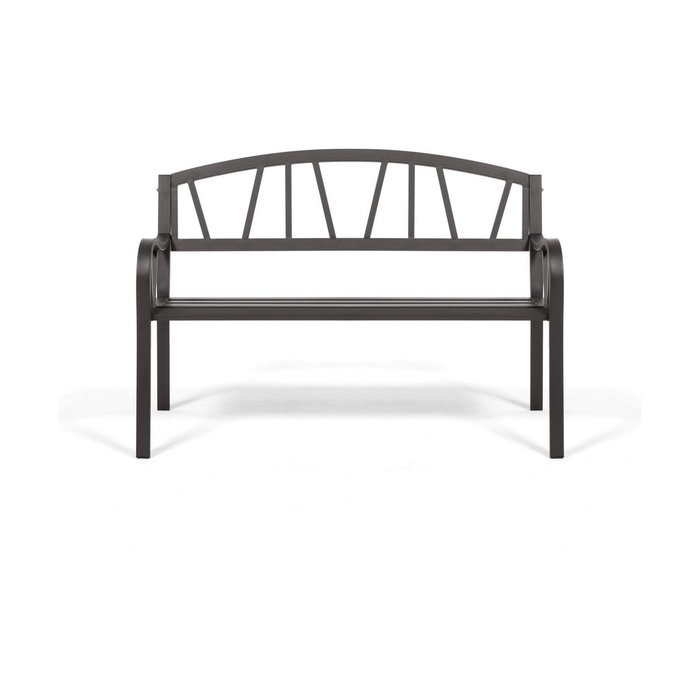 Banco de hierro para exterior antracita, 123 x 53 x 86 cm