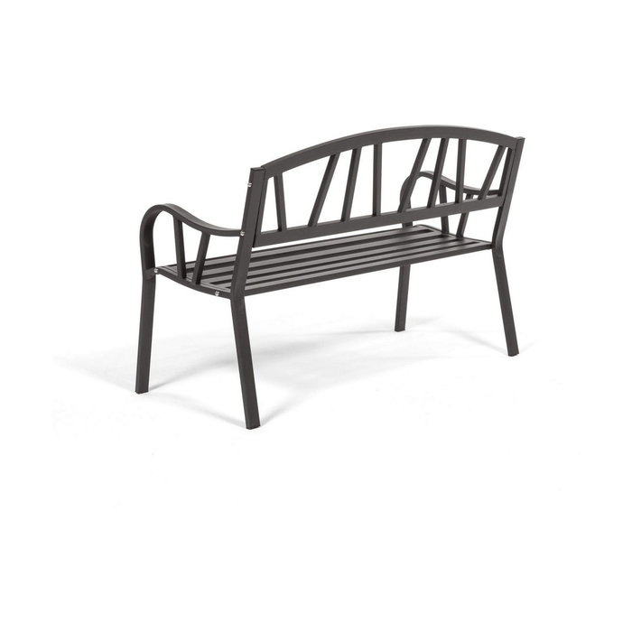 Banco de hierro para exterior antracita, 123 x 53 x 86 cm