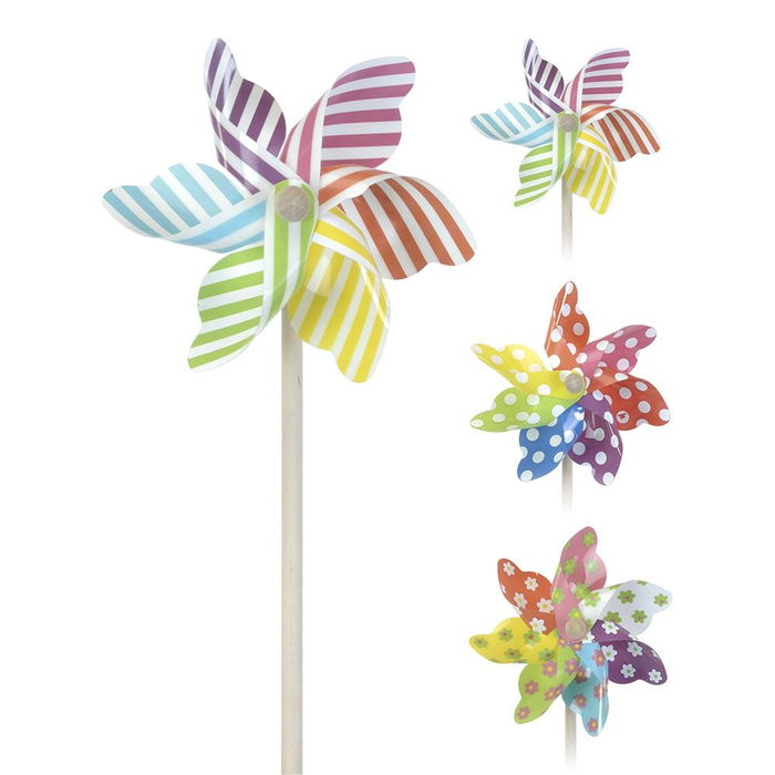 Mica Decorations Molinillo de Viento Ø22x55cm Colores Surtidos Polipropileno Mica Decorations Molinillo de Viento Ø22x55cm Colores Surtidos Polipropileno