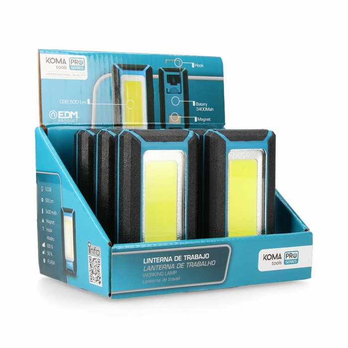 Koma Tools Linterna LED COB 10W 500 lm Profesional Recargable Koma Tools Linterna LED COB 10W 500 lm Profesional Recargable
