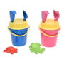 Set cubo infantil de playa 17cm con 5 accesorios para arena