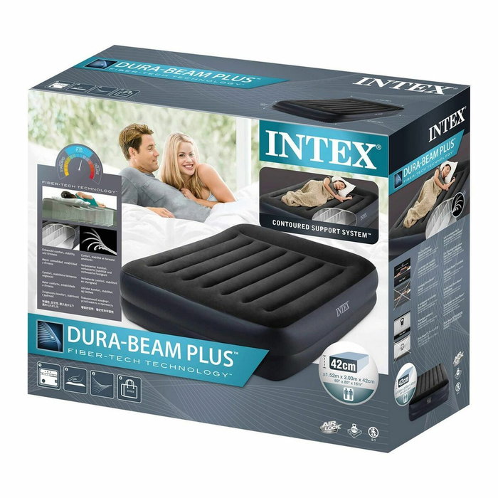 Cama Hinchable Intex Beam Basic Queen 152 x 42 x 203 cm Cama Hinchable Intex Beam Basic Queen 152 x 42 x 203 cm