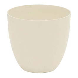 Plastiken Maceta de inyección modelo Cuenco Color Ecru Ø 18 cm para exterior, polipropileno resistente