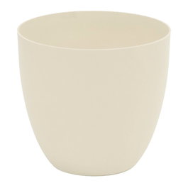 Plastiken Maceta de Inyección Modelo Cuenco Color Ecru Ø22 cm para Exterior - Polipropileno Resistente al Sol