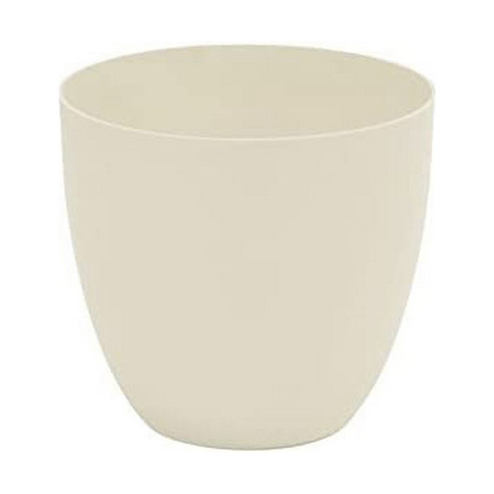Plastiken Maceta de inyección modelo cuenco color ecru ø22 cm