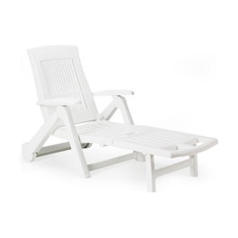 Ipae Progarden Tumbona plegable con ruedas Zircone color blanco