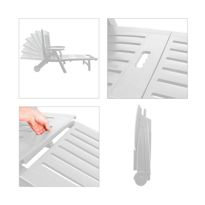 Ipae Progarden Tumbona plegable con ruedas Zircone color blanco