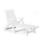 Ipae Progarden Tumbona plegable con ruedas Zircone color blanco 72 x 195 x 101 cm