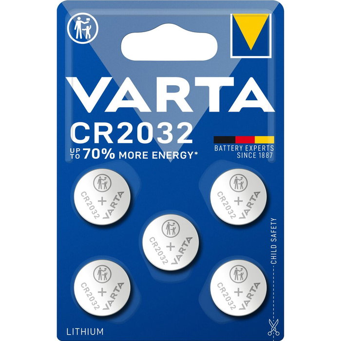 Varta CR 2032 Pila de botón de litio, 3 V, Pack de 5 unidades Varta CR 2032 Pila de botón de litio, 3 V, Pack de 5 unidades