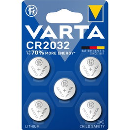 Varta CR2032 Pilas de Botón de Litio 3V, Pack de 5 unidades
