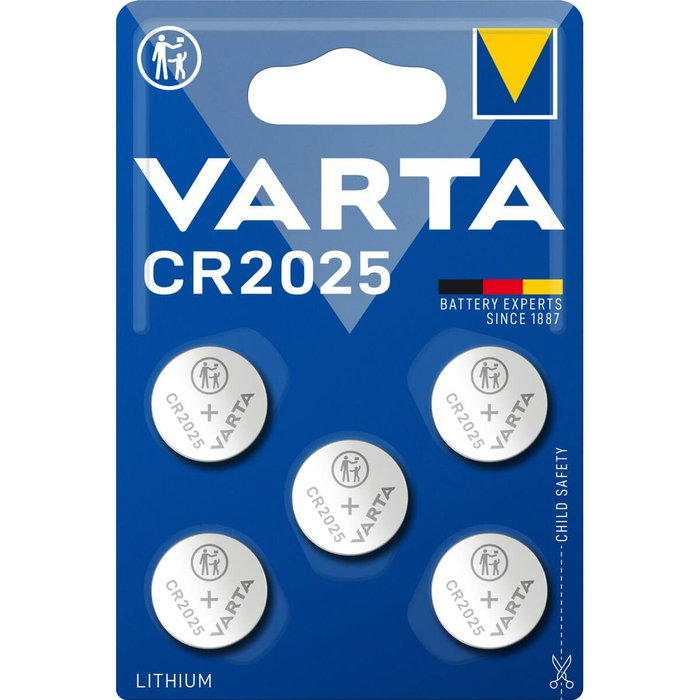 Varta CR 2025 Pila de Botón de Litio, Pack de 5 unidades Varta CR 2025 Pila de Botón de Litio, Pack de 5 unidades